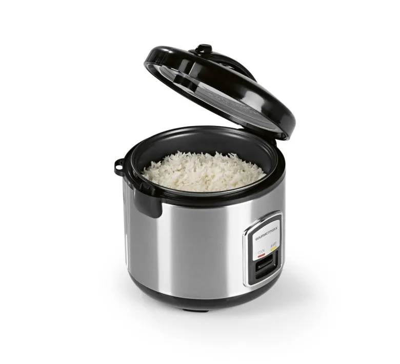 GOURMETmaxx Reiskocher schwarz silber B/H/L: ca. 23,6x25,2x23,2 cm