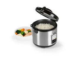 GOURMETmaxx Reiskocher schwarz silber B/H/L: ca. 23,6x25,2x23,2 cm