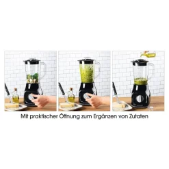 GOURMETmaxx Standmixer schwarz Edelstahl B/H/L: ca. 17,5x37,5x21 cm