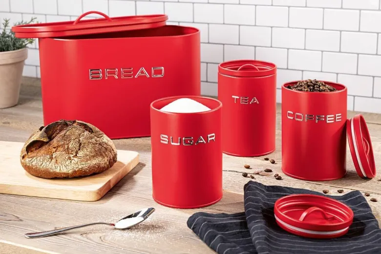 GOURMETmaxx Vorratsdosenset rot B/H/L: ca. 18x23x34 cm