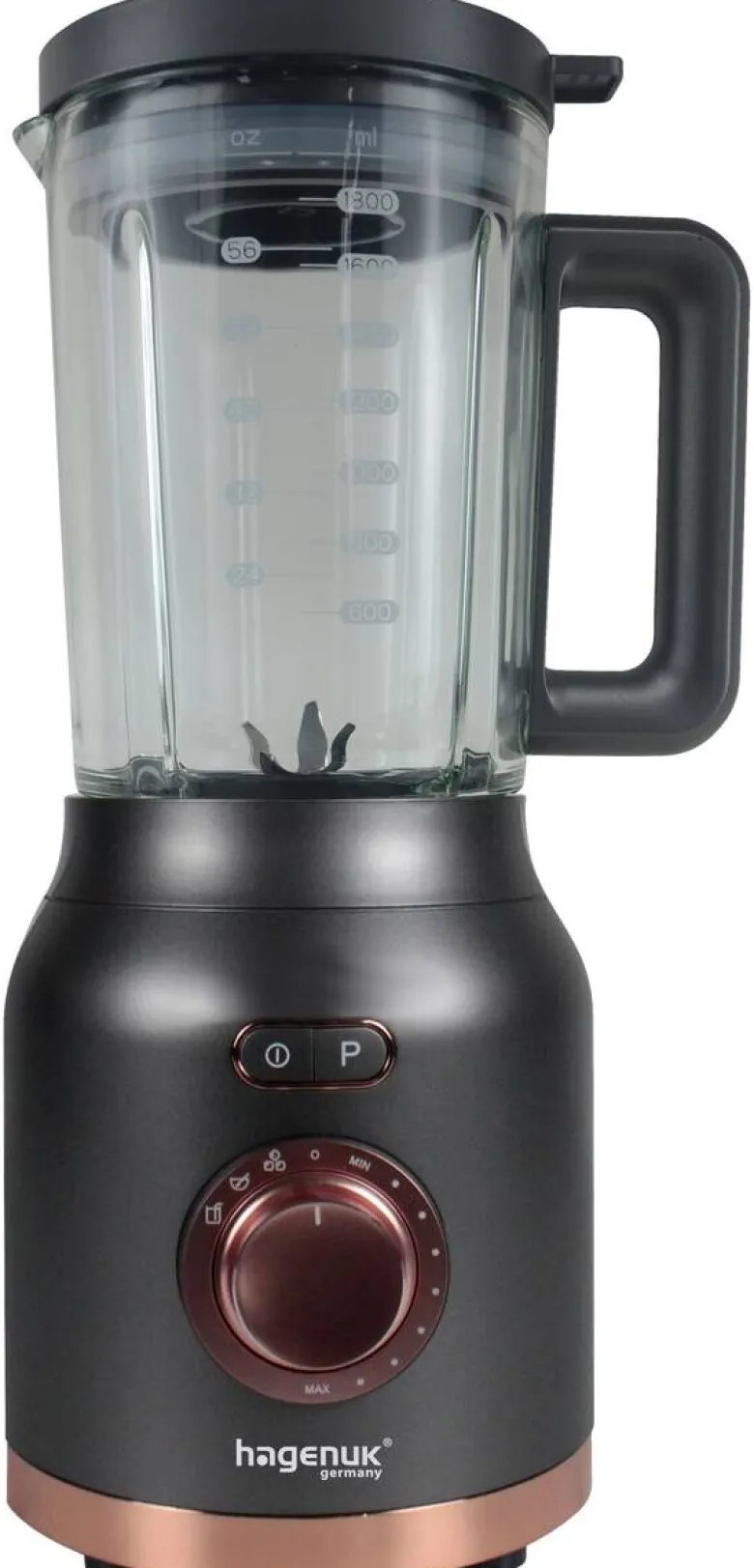 Hagenuk Standmixer BL-1200G schwarz roségold Kunststoff Glas B/H/T: ca. 22x42x21 cm