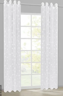 Happy Home Ösenschal Blätter weiß B/L: ca. 140x245 cm