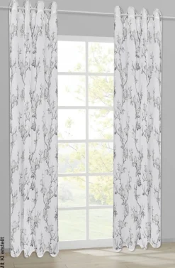 Happy Home Ösenschal Blume weiß B/L: ca. 140x245 cm