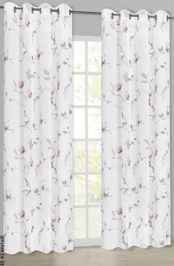 Happy Home Ösenvorhang Blumen rosa B/L: ca. 145x245 cm