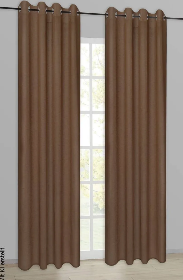 happy home Ösenvorhang Freiburg Mocha Mousse B/L: ca. 140x235 cm