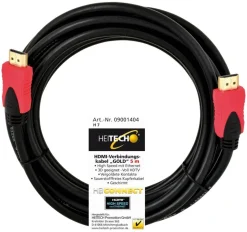 Heitech HDMI-Verbindungskabel 5,0m gold schwarz