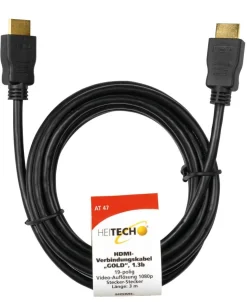Heitech HDMI-Verbindungskabel 3,00m schwarz