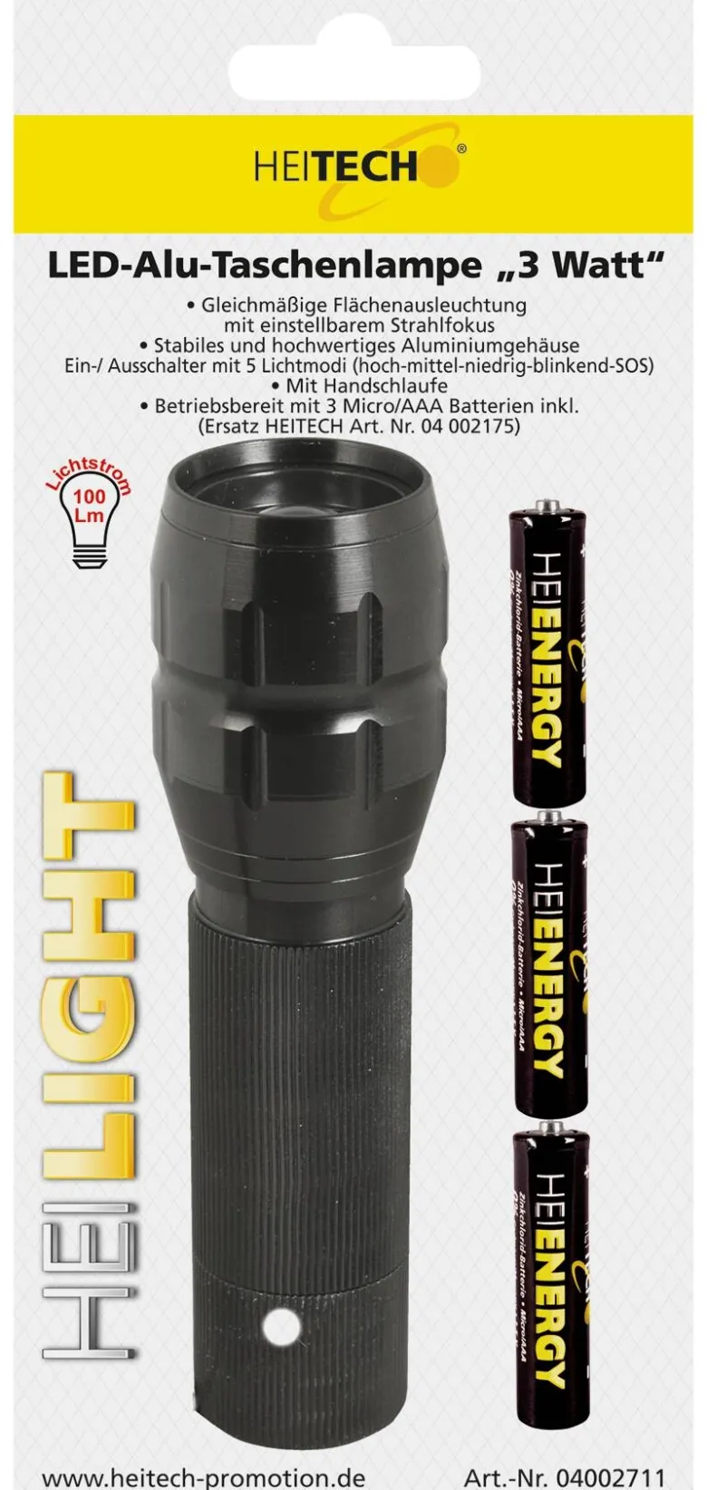 Heitech Taschenlampe 04002711 Alu