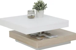 Hela Couchtisch ANDY weiß Eiche Sonoma Holzwerkstoff Holzwerkstoff B/H/T: ca. 67x35x67 cm