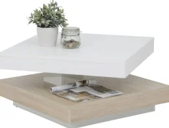 Hela Couchtisch ANDY weiß Eiche Sonoma Holzwerkstoff Holzwerkstoff B/H/T: ca. 67x35x67 cm