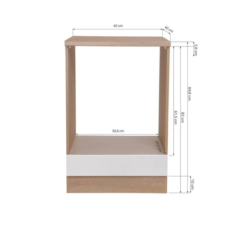 Herdumbauschrank Merle grau B/H/T: ca. 60x85x60 cm