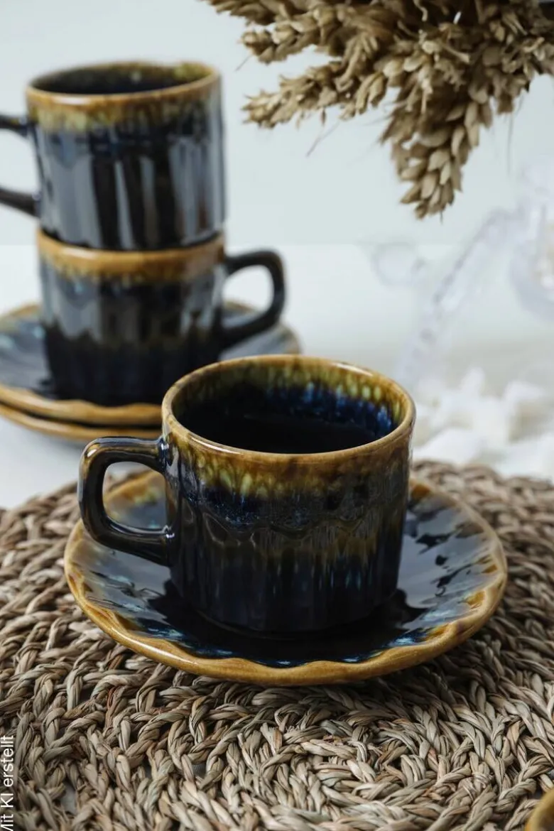 HermiaConcept Teetasse 12-tlg. gold Steingut