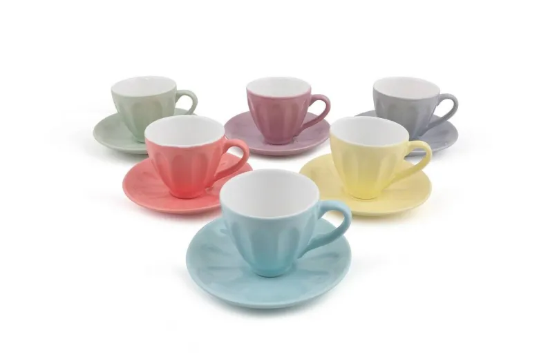 HermiaConcept Teetasse 12-tlg. mehrfarbig Steingut