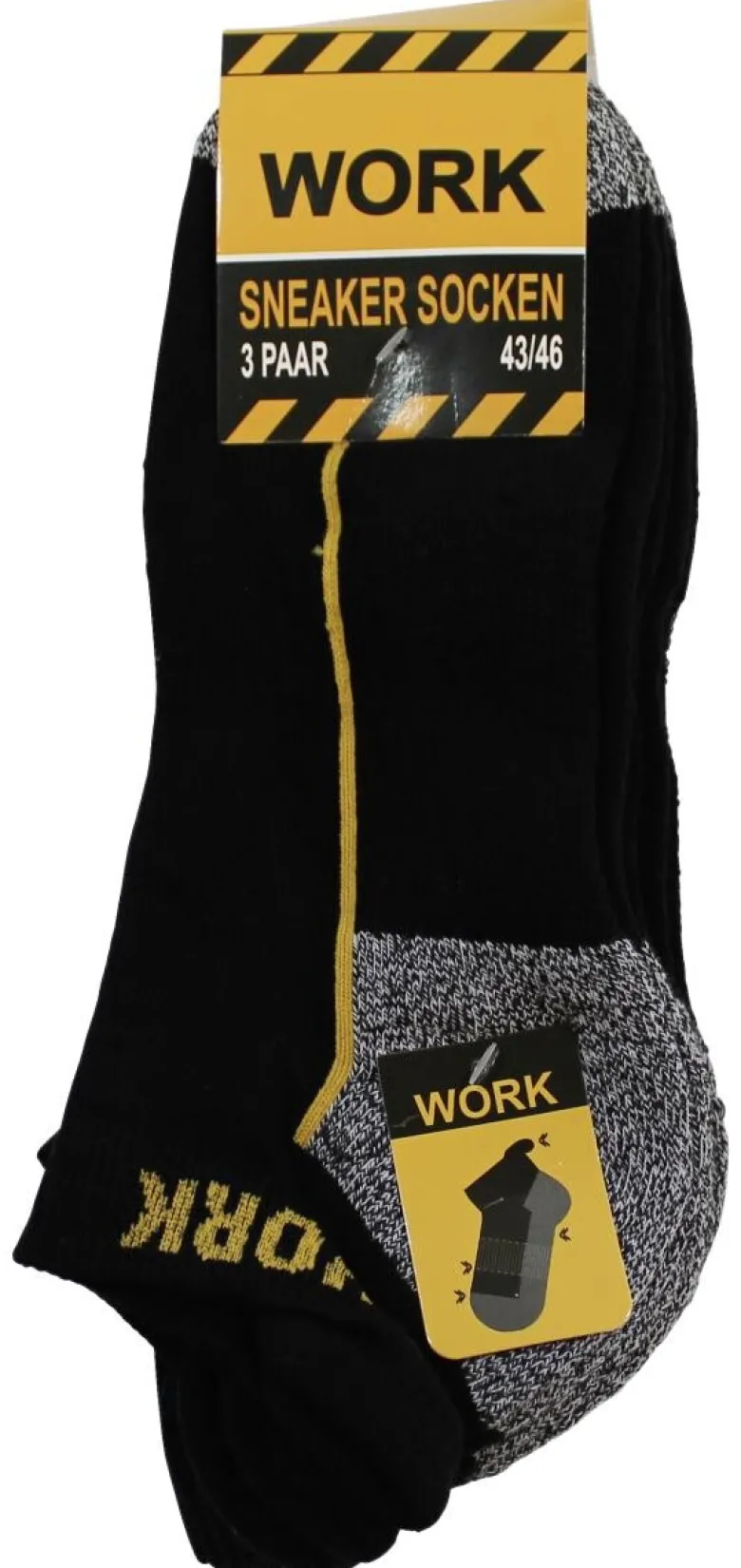 Herren-Socken schwarz 3 Packstücke Größe 43-46