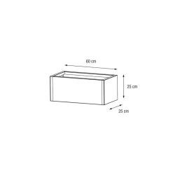Herstera Garden Pflanzkübel Cube anthrazit Metall B/H/L: ca. 60x25x25 cm