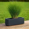 Herstera Garden Pflanzkübel Cube anthrazit Metall B/H/L: ca. 80x25x25 cm