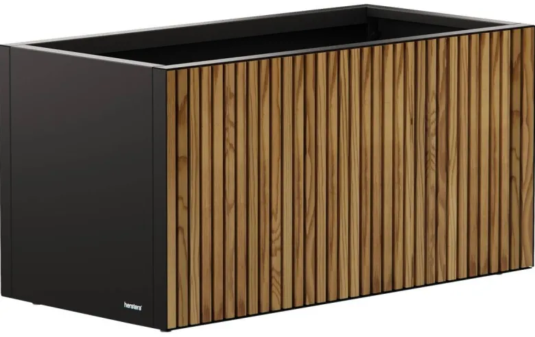 Herstera Garden Pflanzkübel Deco Planter schwarz Metall B/H/L: ca. 100x50x50 cm