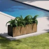 Herstera Garden Pflanzkübel Deco Planter schwarz Metall B/H/L: ca. 150x50x50 cm