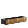 Herstera Garden Pflanzkübel Deco Planter Xic schwarz Holz B/H/L: ca. 150x25x40 cm