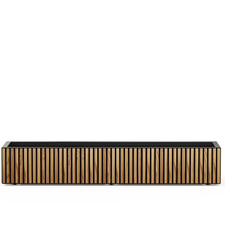 Herstera Garden Pflanzkübel Deco Planter Xic schwarz Holz B/H/L: ca. 150x25x40 cm