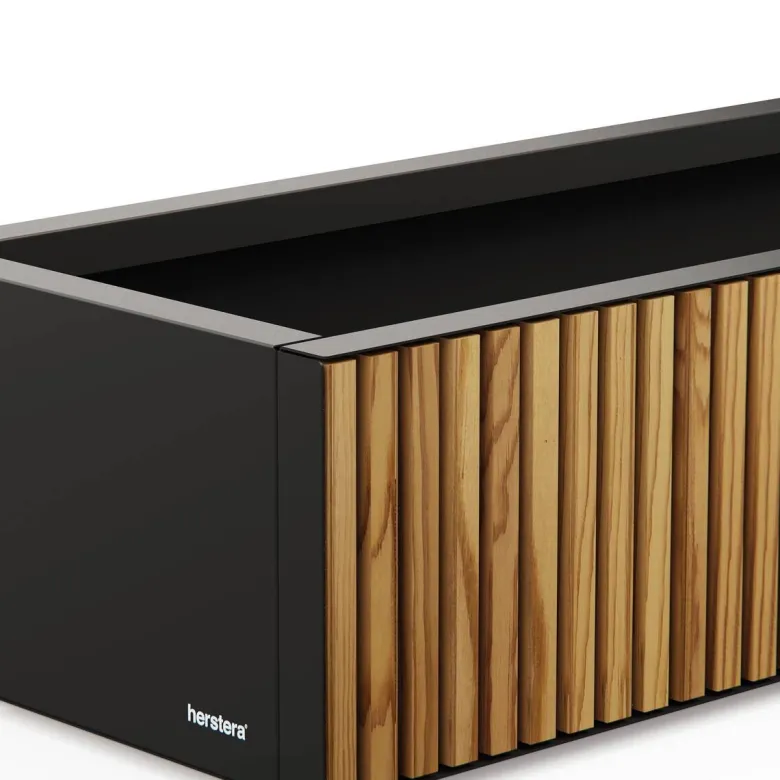 Herstera Garden Pflanzkübel Deco Planter Xic schwarz Holz B/H/L: ca. 150x25x40 cm