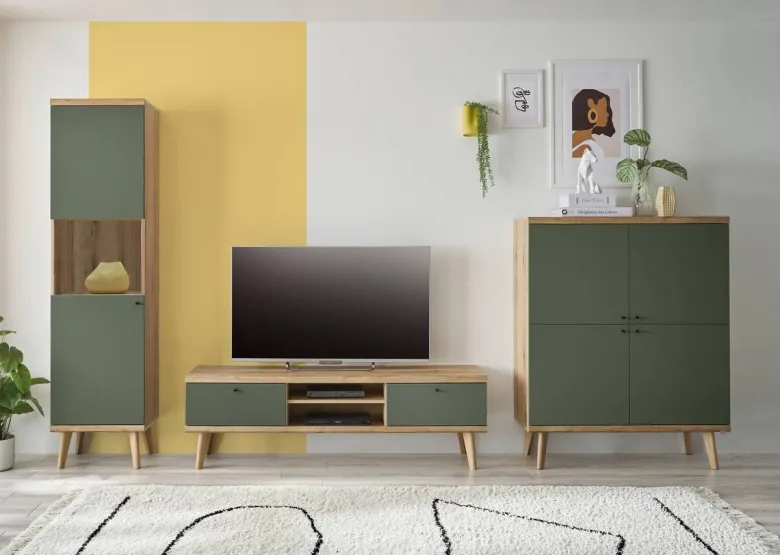 Highboard Alva Eiche Evoke Coast Nachbildung salbei B/H/T: ca. 107x134x40 cm