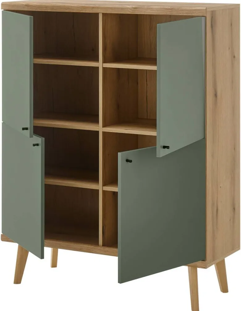 Highboard Alva Eiche Evoke Coast Nachbildung salbei B/H/T: ca. 107x134x40 cm