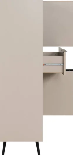 Highboard Arona sand schwarz B/H/T: ca. 90x140x38 cm