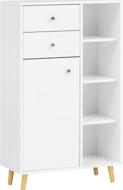 Highboard Bjarne weiß matt B/H/T: ca. 60,2x113,4x33,05 cm