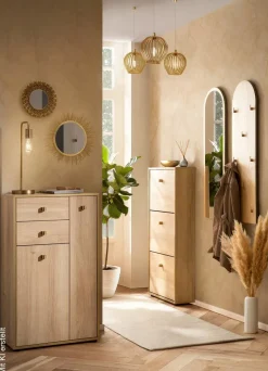 Highboard Flora Eiche B/H/T: ca. 60,2x104,4x33,05 cm