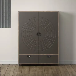 Highboard Fusion Eiche dunkel Nachbildung bronze Optik B/H/T: ca. 120x163x42 cm