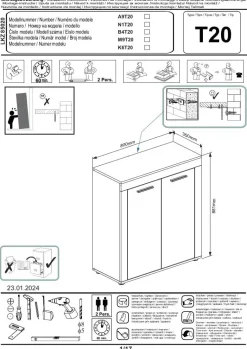 Highboard Jam Eiche Wotan Nachbildung B/H/T: ca. 80x88x35 cm