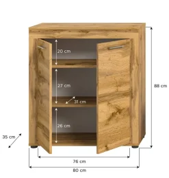 Highboard Jam Eiche Wotan Nachbildung B/H/T: ca. 80x88x35 cm