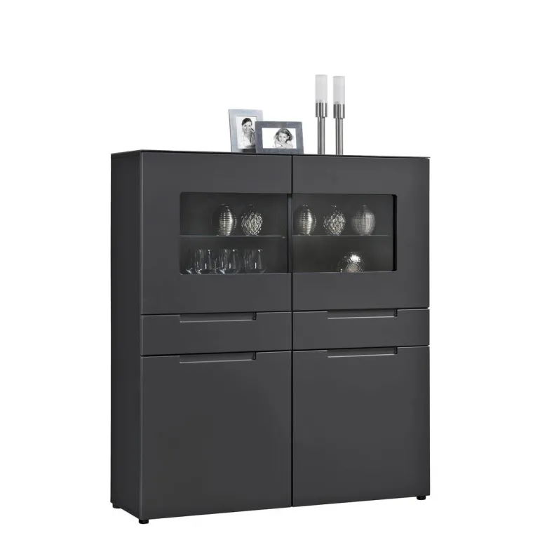 Highboard Mailand anthrazit matt MDF B/H/T: ca. 128x147x40 cm
