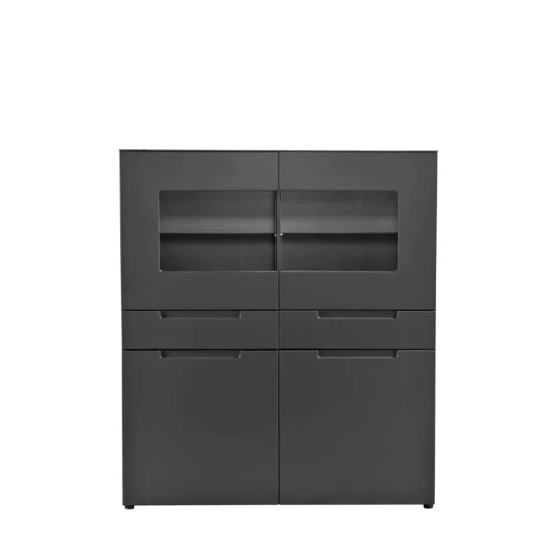 Highboard Mailand anthrazit matt MDF B/H/T: ca. 128x147x40 cm