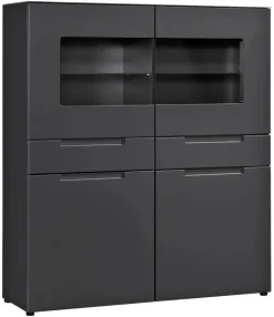 Highboard Mailand anthrazit matt MDF B/H/T: ca. 128x147x40 cm