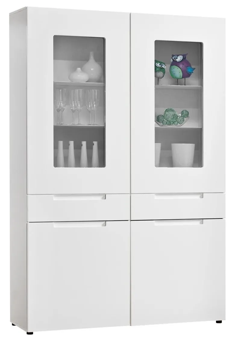Highboard Mailand weiß Hochglanz B/H/T: ca. 128x191x40 cm