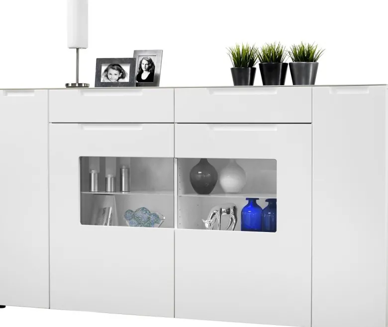 Highboard Mailand weiß Hochglanz B/H/T: ca. 192x108x40 cm