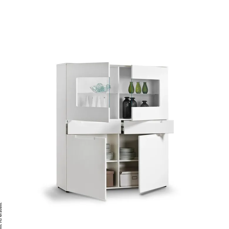 Highboard Mailand weiß Hochglanz B/H/T: ca. 192x108x40 cm