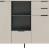 Highboard Noida Kaschmirgrau Nachbildung schwarz B/H/T: ca. 112x150x37 cm