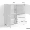 Highboard VALENTIN weiß Eiche Nachbildung B/H/T: ca. 120x142x38 cm