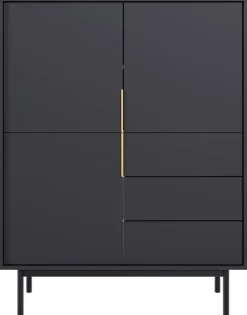 Highboard VIVA schwarz B/H/T: ca. 104x139,5x39 cm