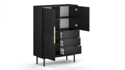 Highboard VIVA schwarz B/H/T: ca. 104x139,5x39 cm