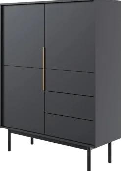 Highboard VIVA schwarz B/H/T: ca. 104x139,5x39 cm