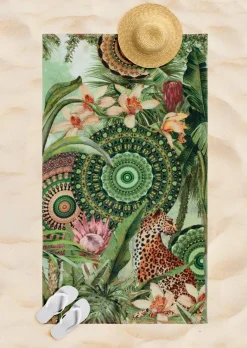 HIP Strandtuch Abhita grün Baumwolle B/L: ca. 100x180 cm