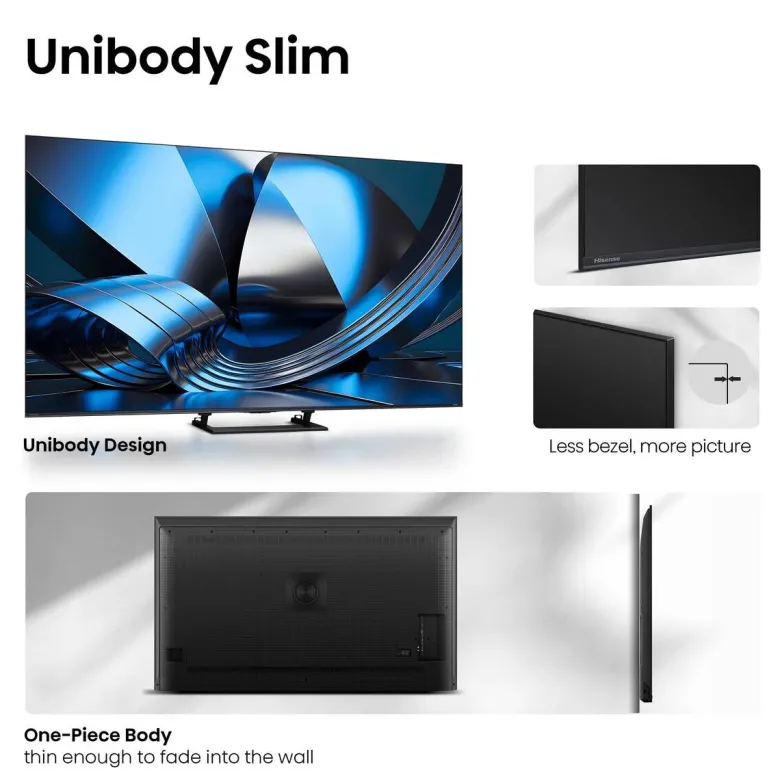 Hisense Mini-LED-Fernseher 55U7SE B/H: ca. 123x77 cm