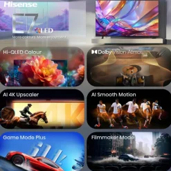 Hisense QLED-Fernseher 50E7S B/H: ca. 112x70 cm