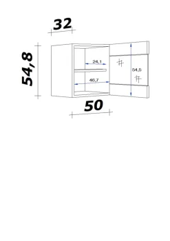 Hängeschrank Elva anthrazit strukturiert B/H/T: ca. 50x54,8x32 cm