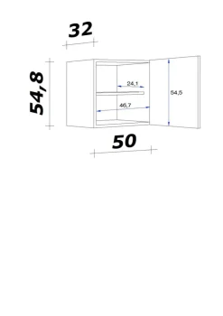 Hängeschrank Elva anthrazit strukturiert B/H/T: ca. 50x54,8x32 cm