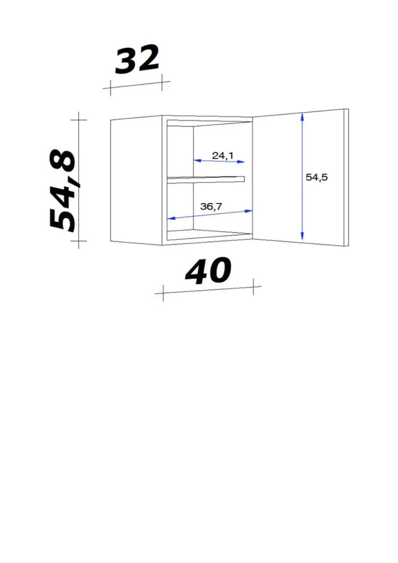 Hängeschrank Elva anthrazit strukturiert B/H/T: ca. 40x54,8x32 cm